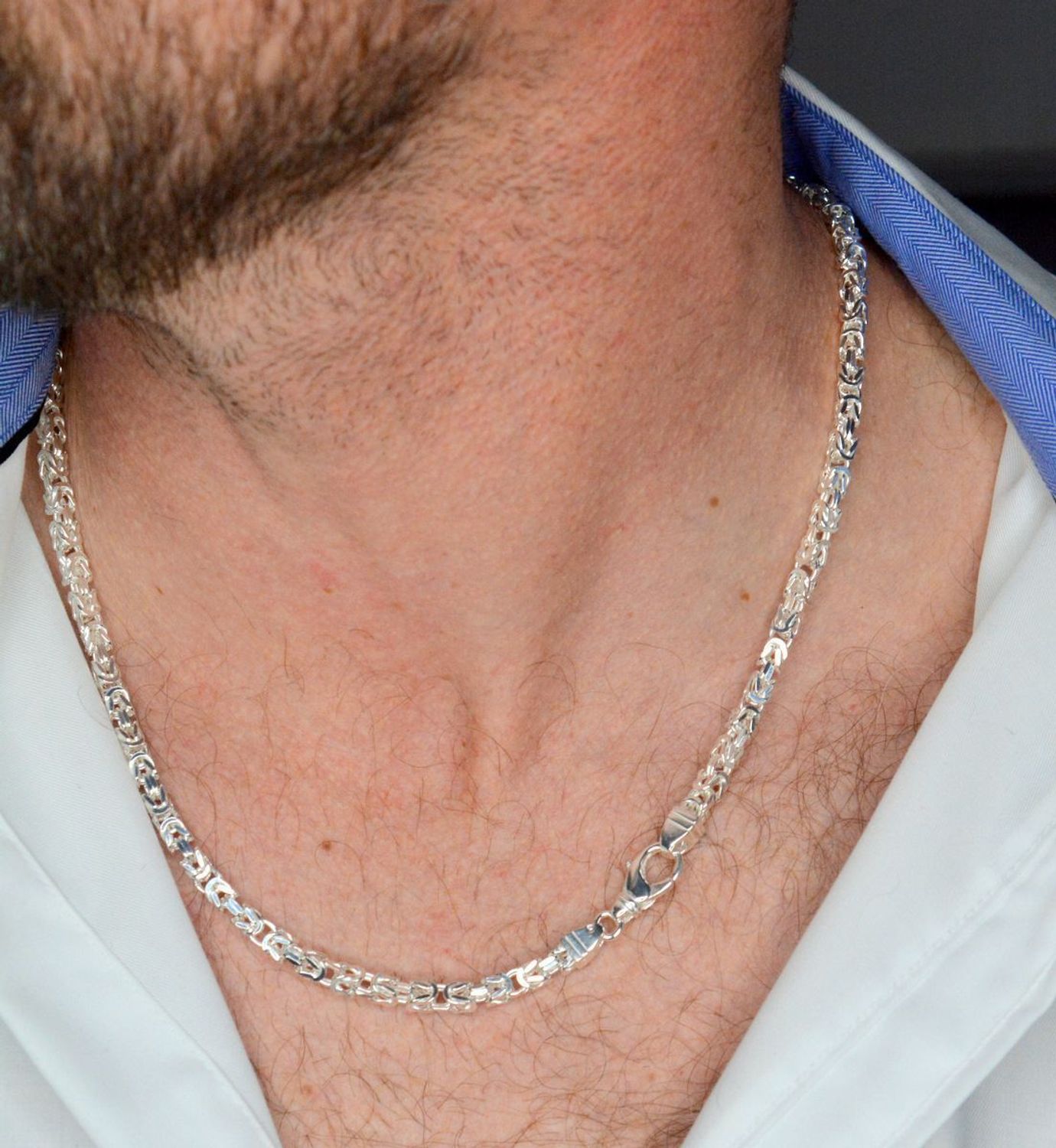 Łańcuszek srebrny splot królewski 925, DIA-LAN-12525-925 4,4mm Naszyjnik męski srebrny splot typu królewski to propozycja od sklepu Jubilerskiego Diament. Naszyjnik stanowi mocny, efektowny.jpg